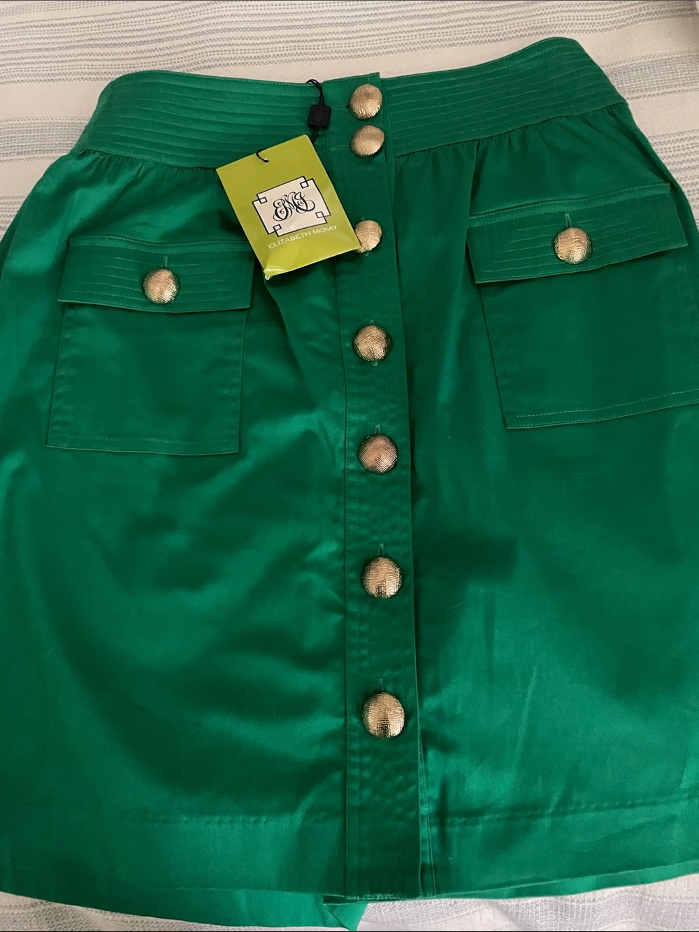 Skirtin Around Emerald Green Button-Front Mini Skirt